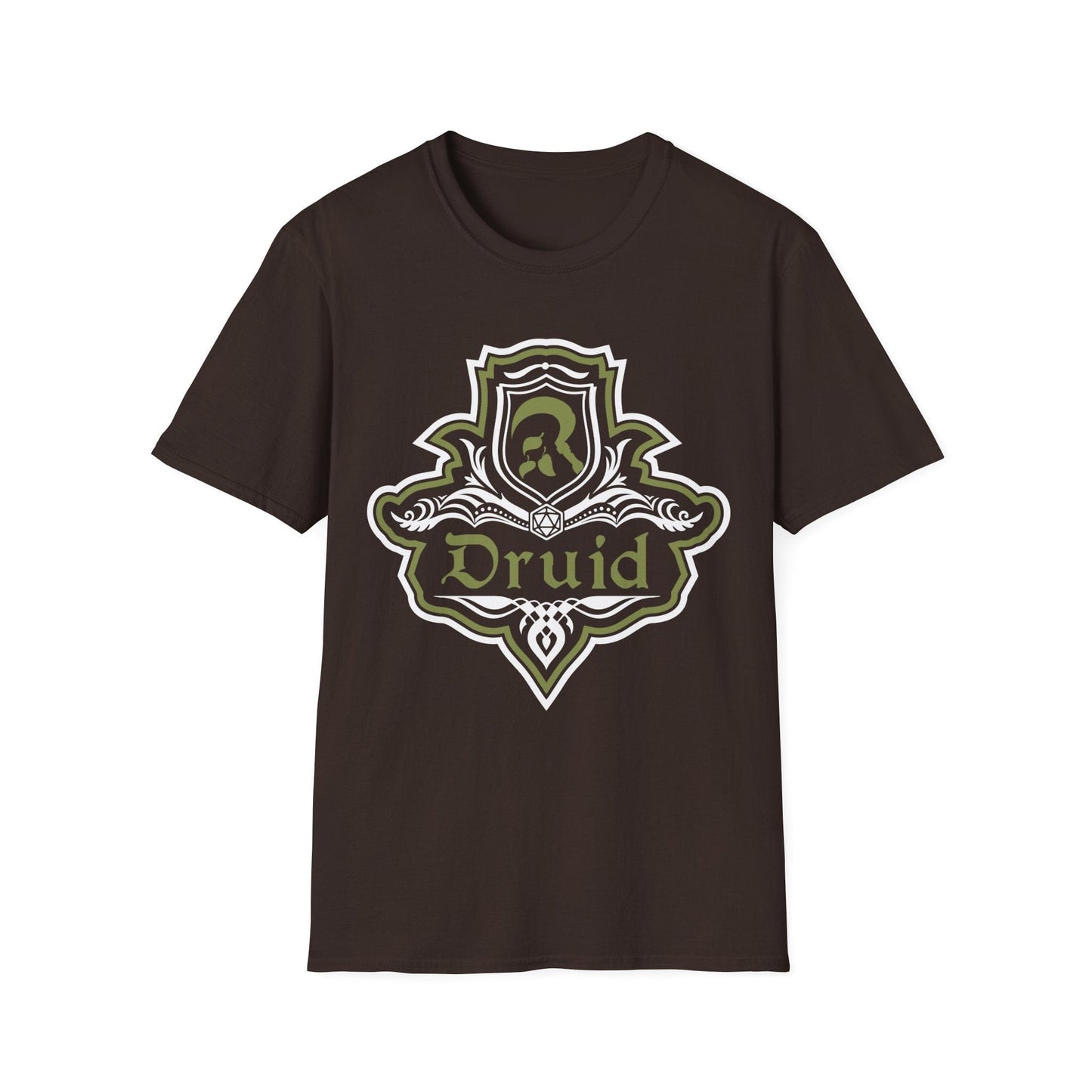 Printify T-Shirt Dark Chocolate / S D&D Druid Class Fancy Emblem T-Shirt