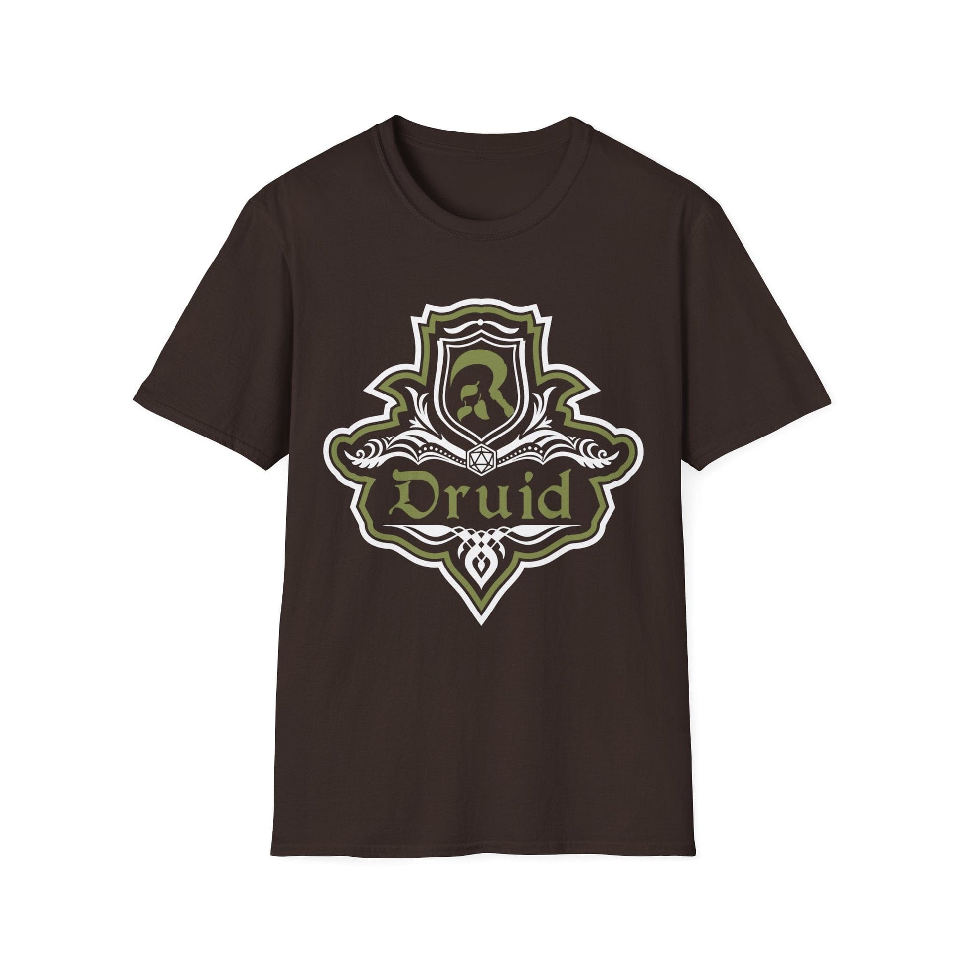Printify T-Shirt Dark Chocolate / S D&D Druid Class Fancy Emblem T-Shirt