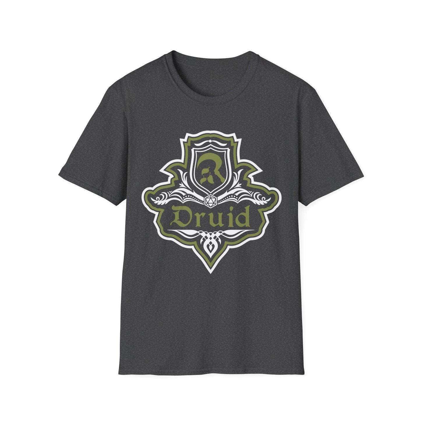 Printify T-Shirt Dark Heather / S D&D Druid Class Fancy Emblem T-Shirt