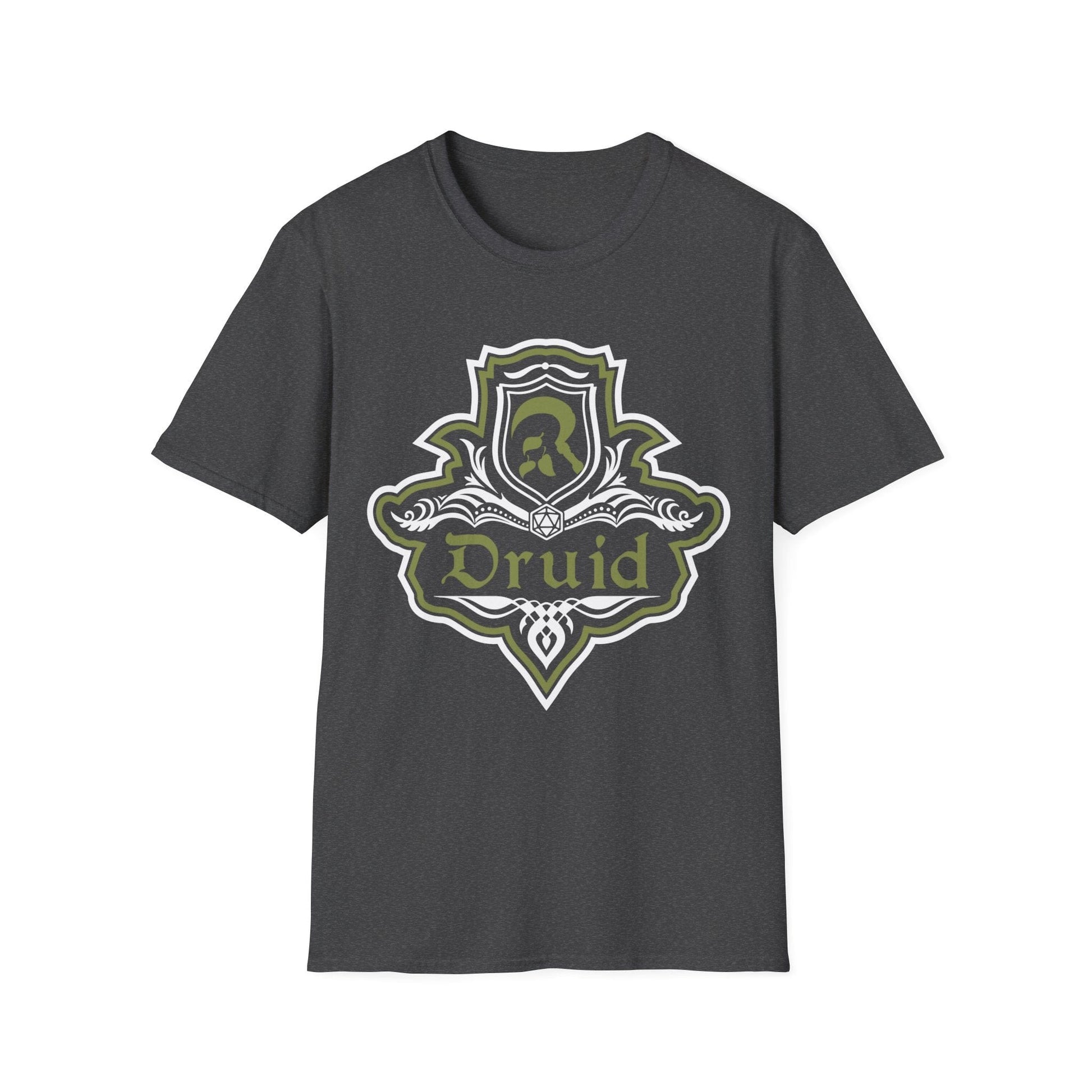 Printify T-Shirt Dark Heather / S D&D Druid Class Fancy Emblem T-Shirt