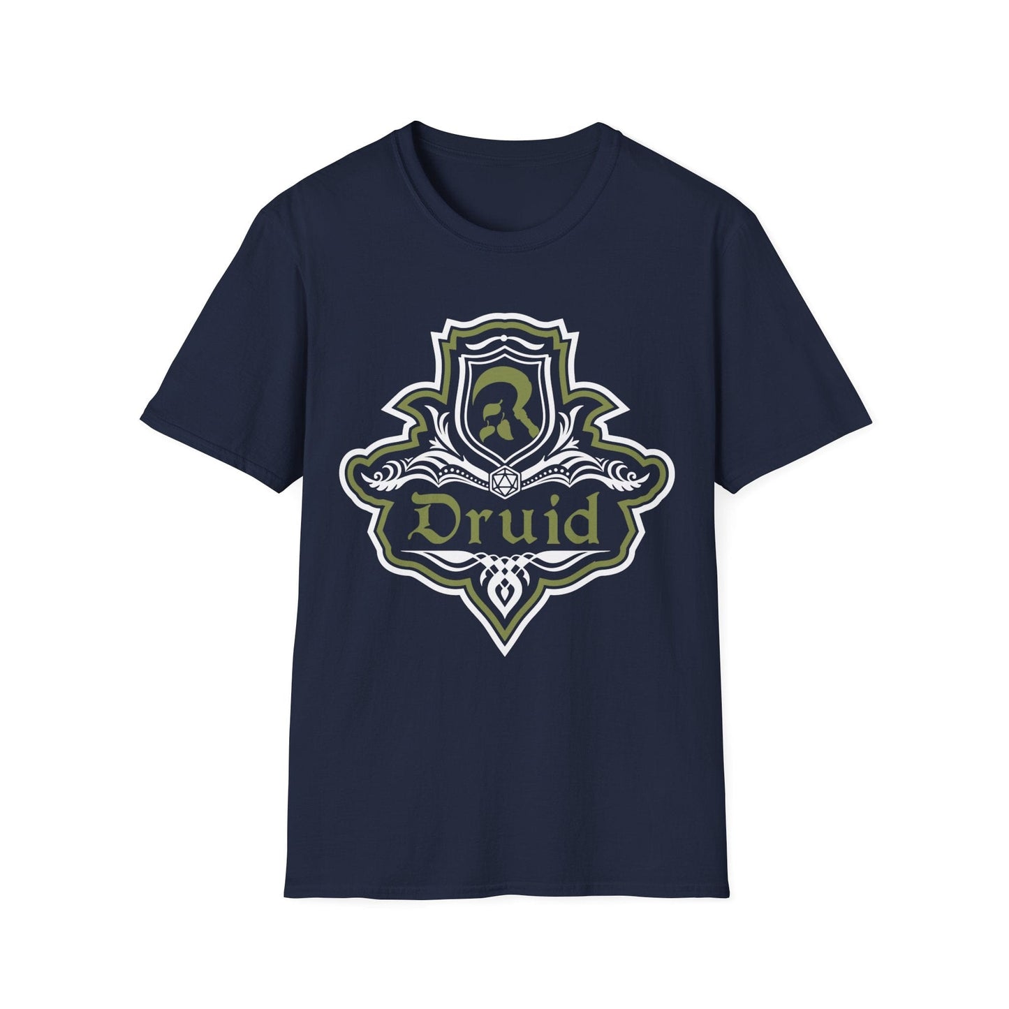 Printify T-Shirt Navy / S D&D Druid Class Fancy Emblem T-Shirt