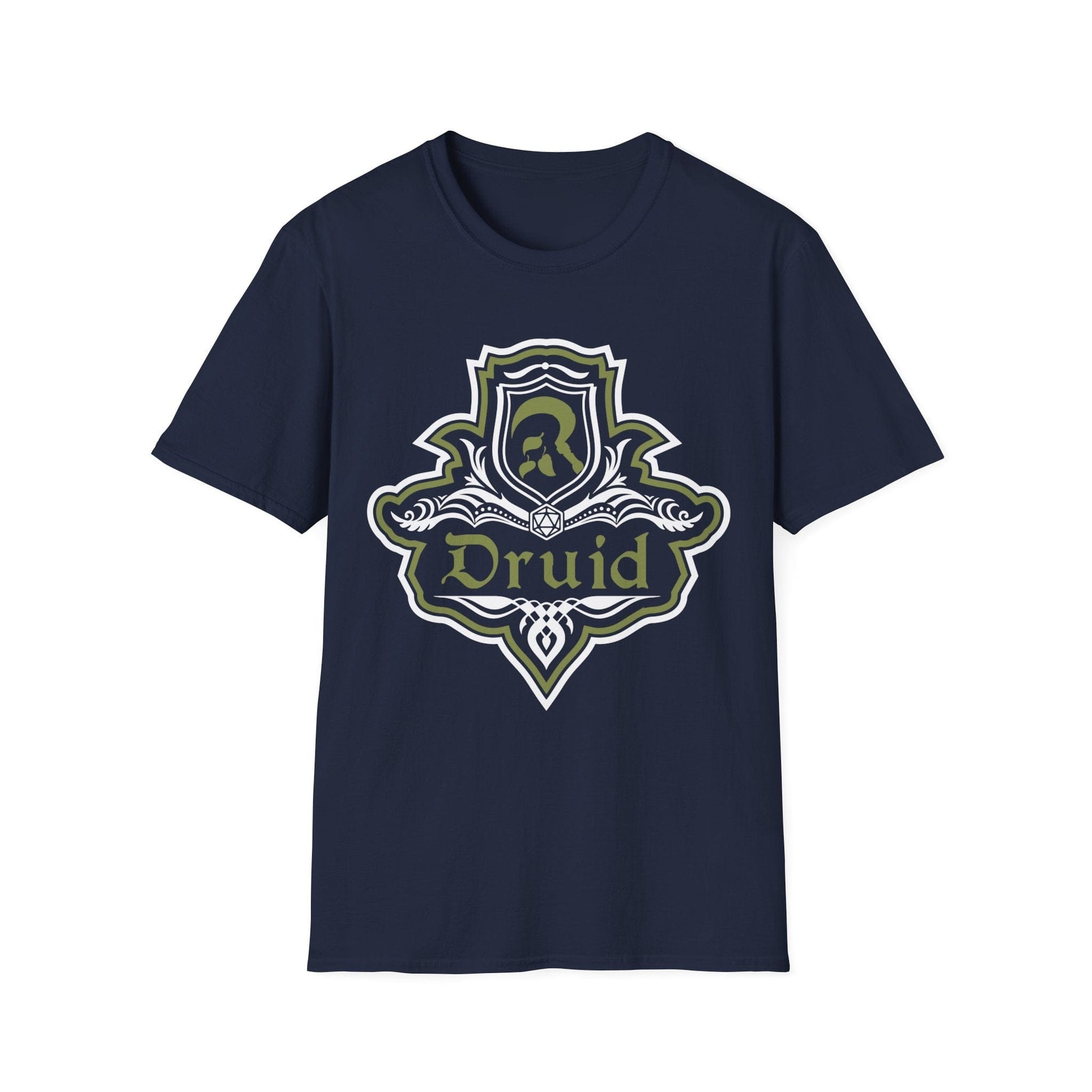 Printify T-Shirt Navy / S D&D Druid Class Fancy Emblem T-Shirt
