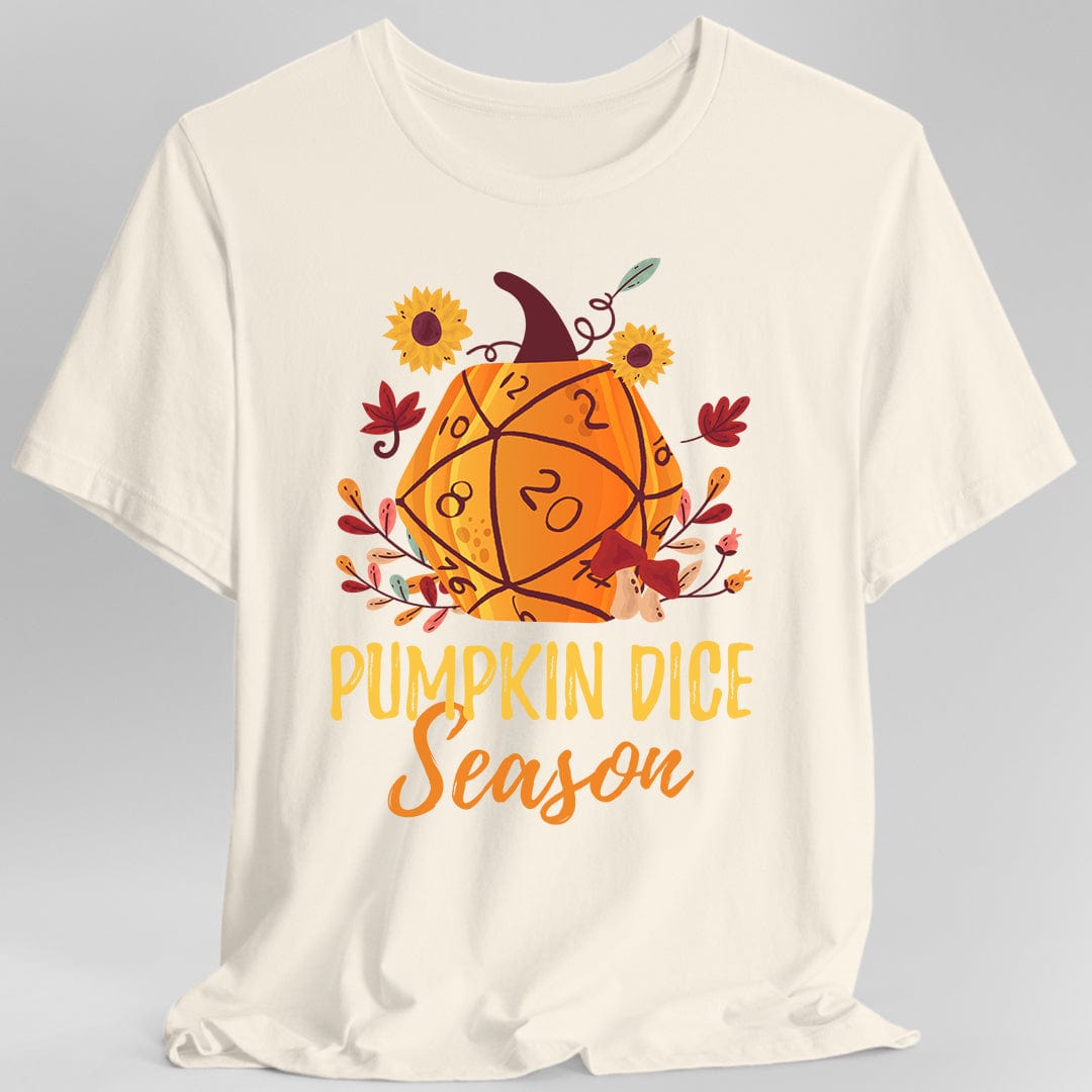Printify T-Shirt Natural / S D&D Fall D20 Pumpkin Dice Season T-Shirt