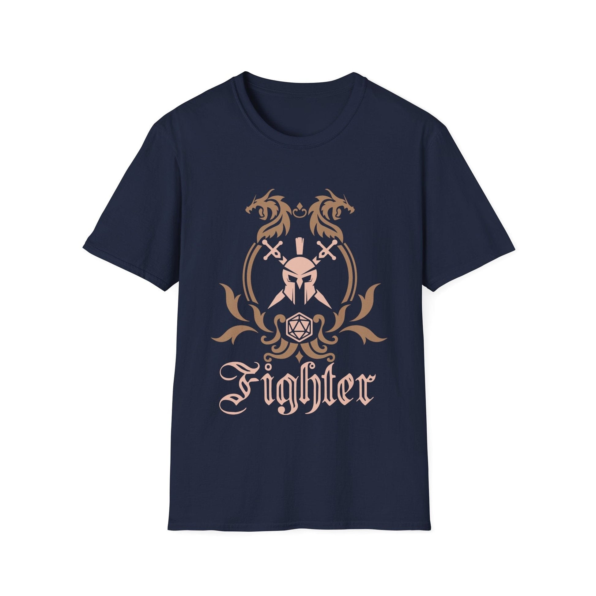 Printify T-Shirt Navy / S D&D Fighter Class Emblem T-Shirt