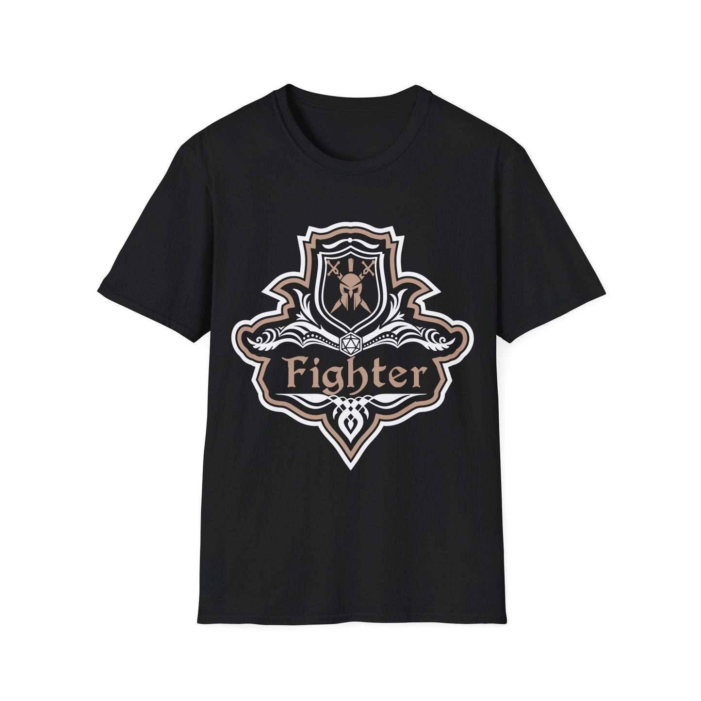 Printify T-Shirt Black / S D&D Fighter Class Fancy Emblem T-Shirt
