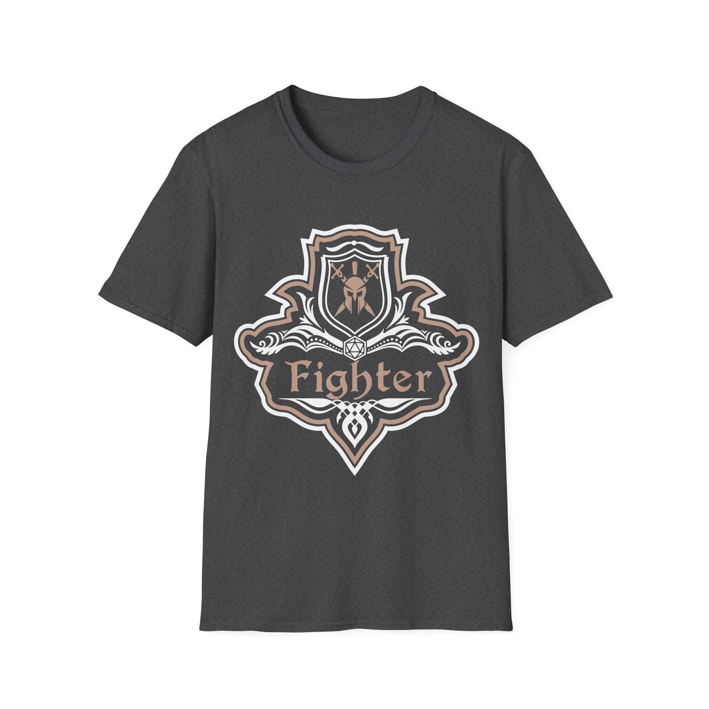 Printify T-Shirt Dark Heather / S D&D Fighter Class Fancy Emblem T-Shirt