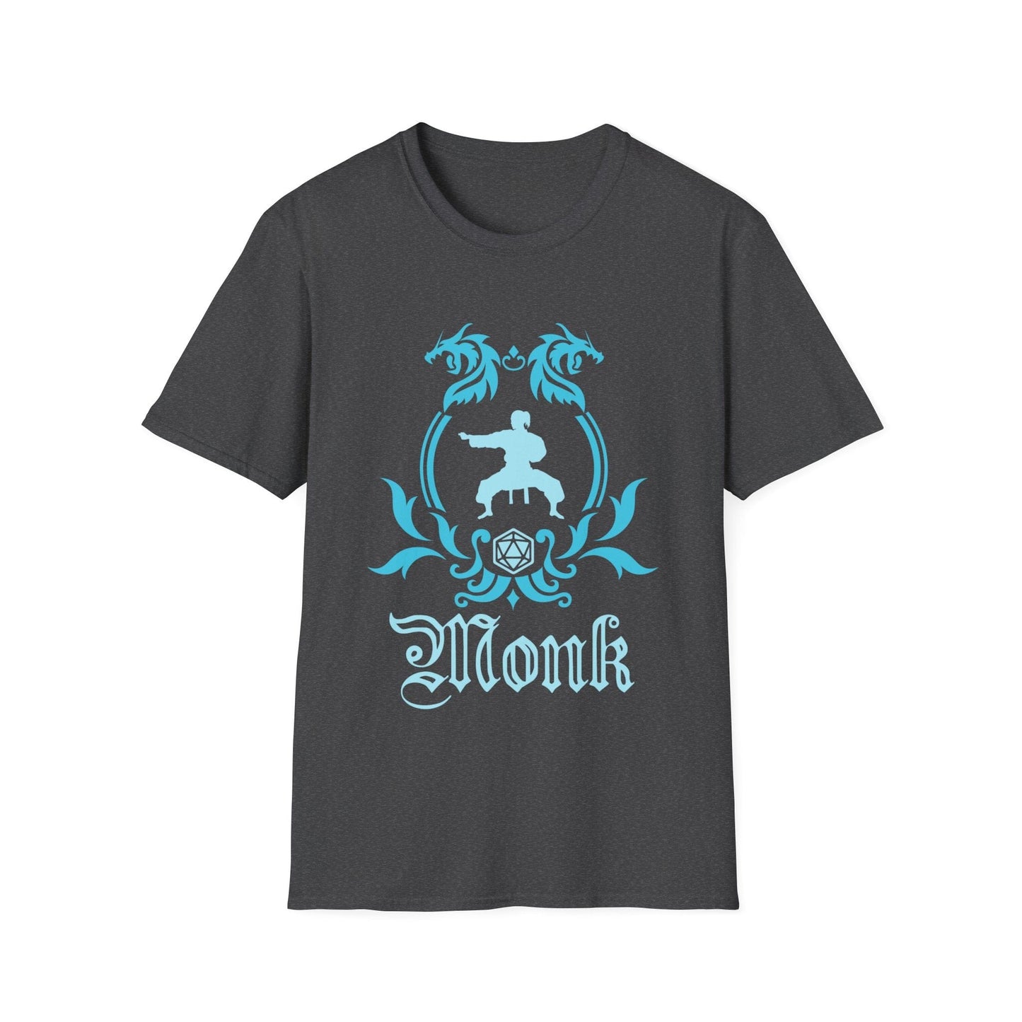 Printify T-Shirt Dark Heather / S D&D Monk Class Emblem T-Shirt