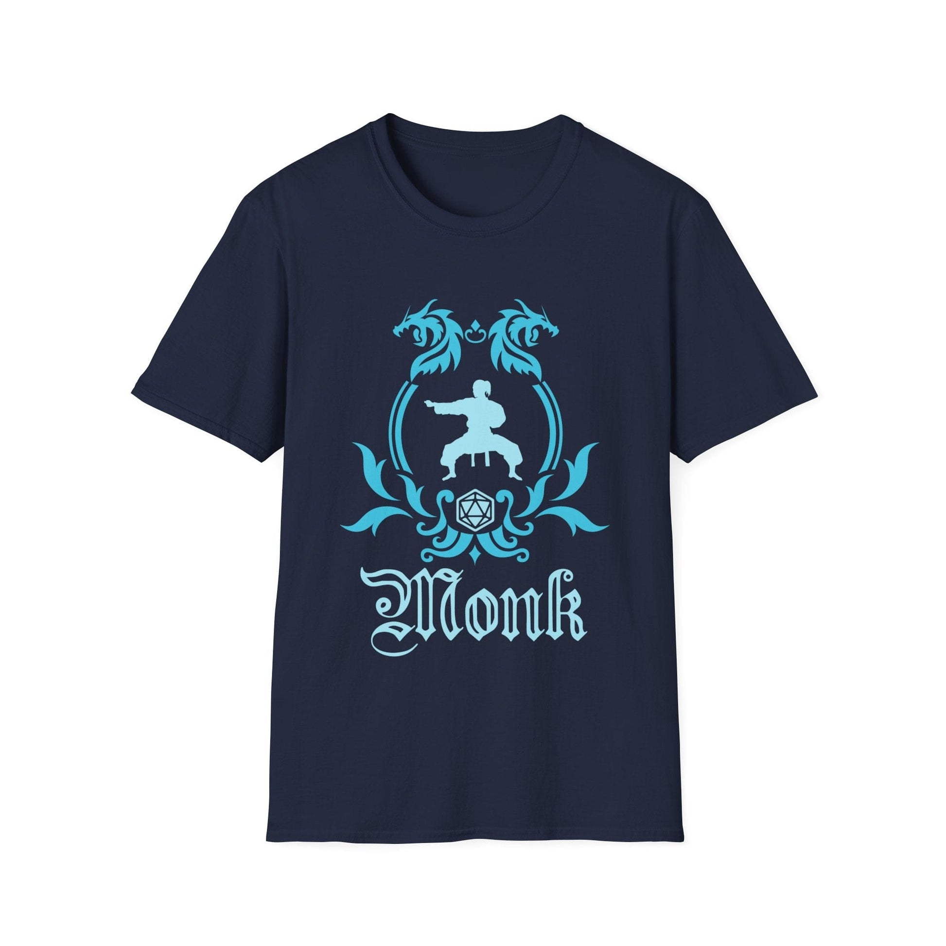 Printify T-Shirt Navy / S D&D Monk Class Emblem T-Shirt