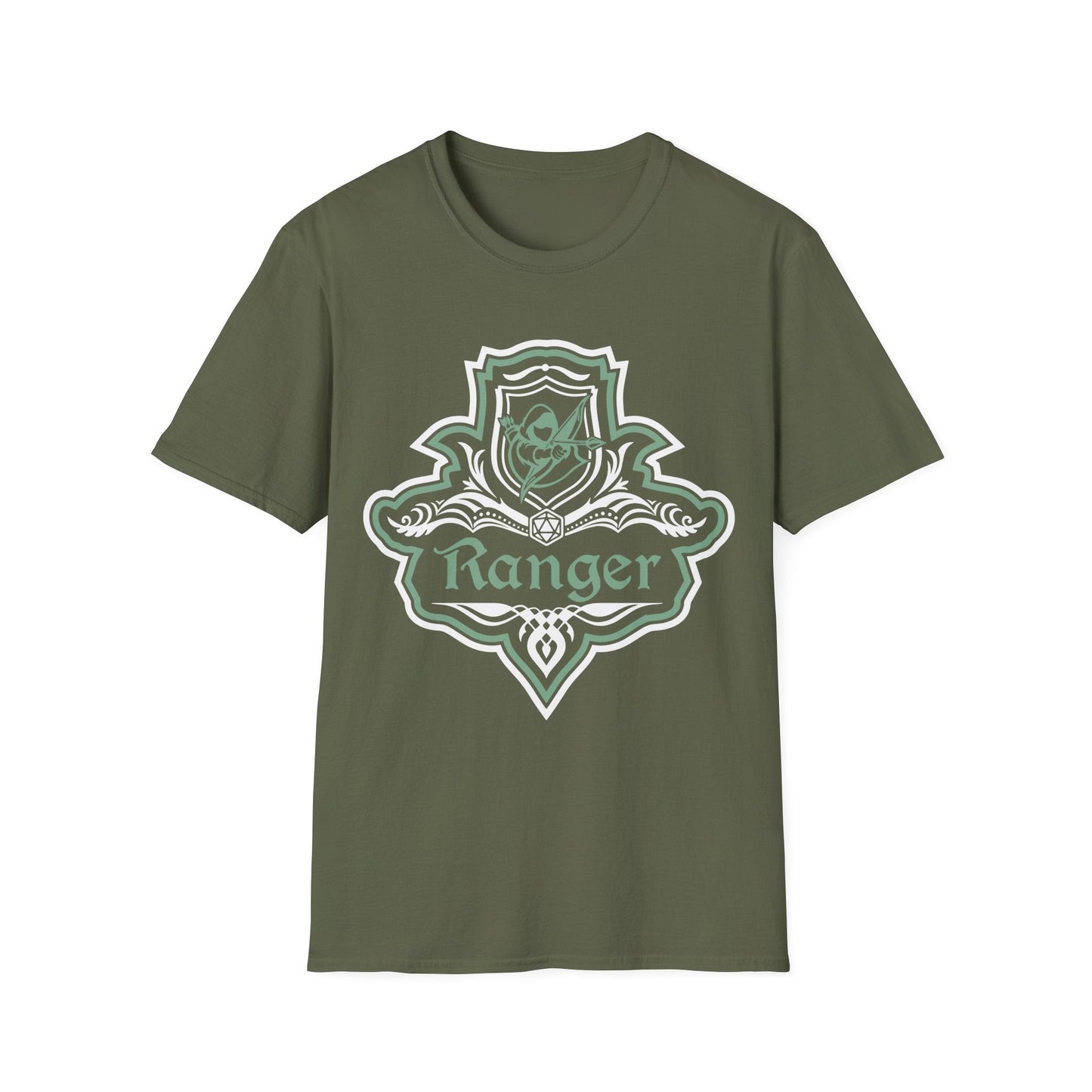 Printify T-Shirt Military Green / S D&D Ranger Class Fancy Emblem Shirt