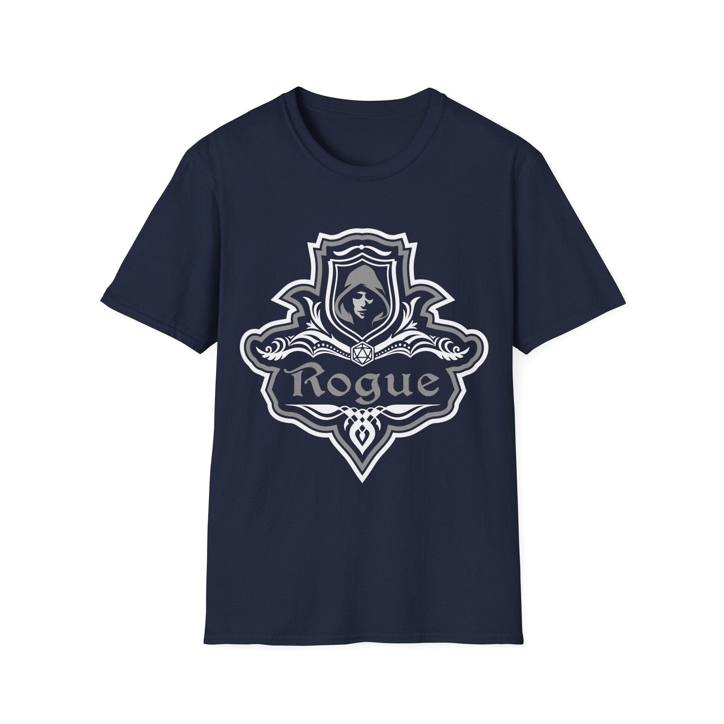 Printify T-Shirt Navy / S D&D Rogue Class Fancy Emblem T-Shirt