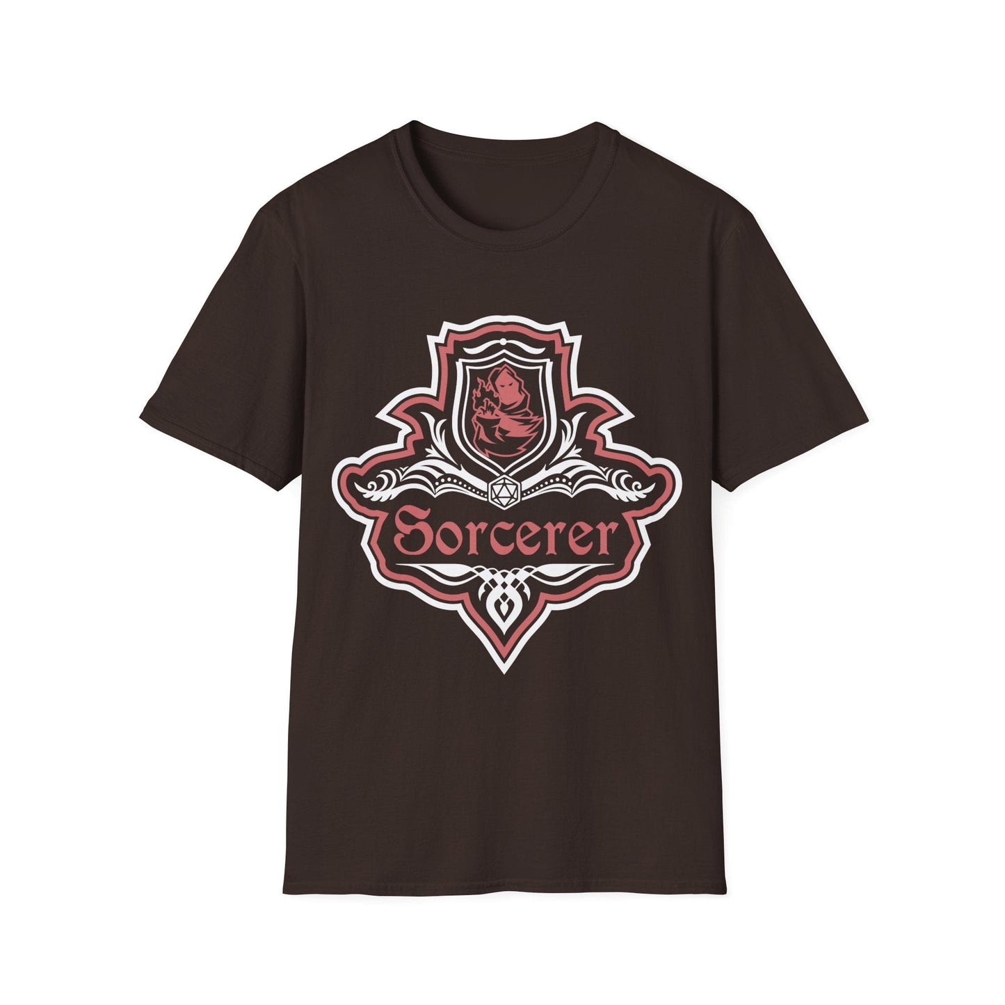 Printify T-Shirt Dark Chocolate / S D&D Sorcerer Class Fancy Emblem T-Shirt