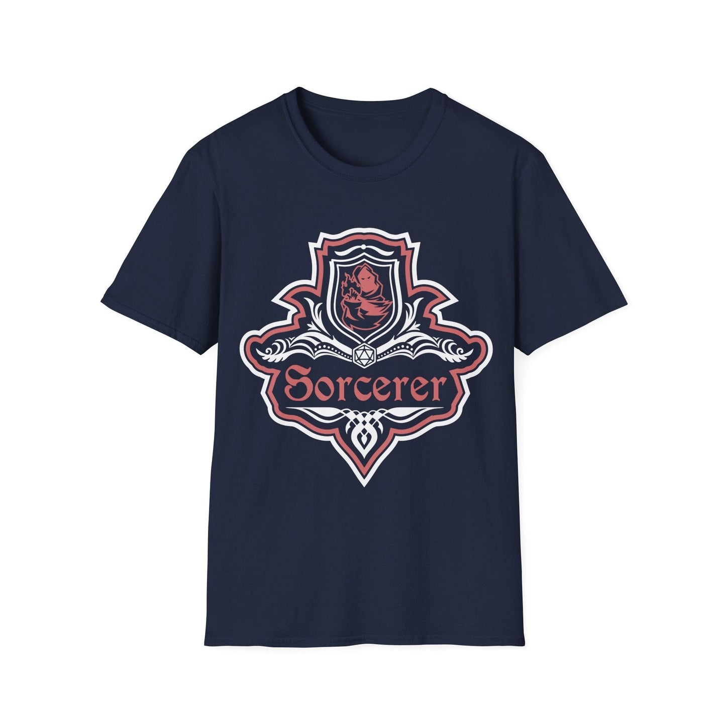 Printify T-Shirt Navy / S D&D Sorcerer Class Fancy Emblem T-Shirt