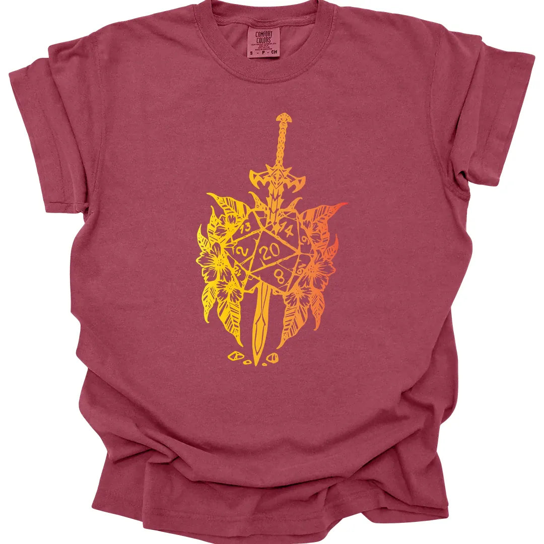 Printify T-Shirt Chili / S D&D Sword D20 T-shirt - Comfort Colors