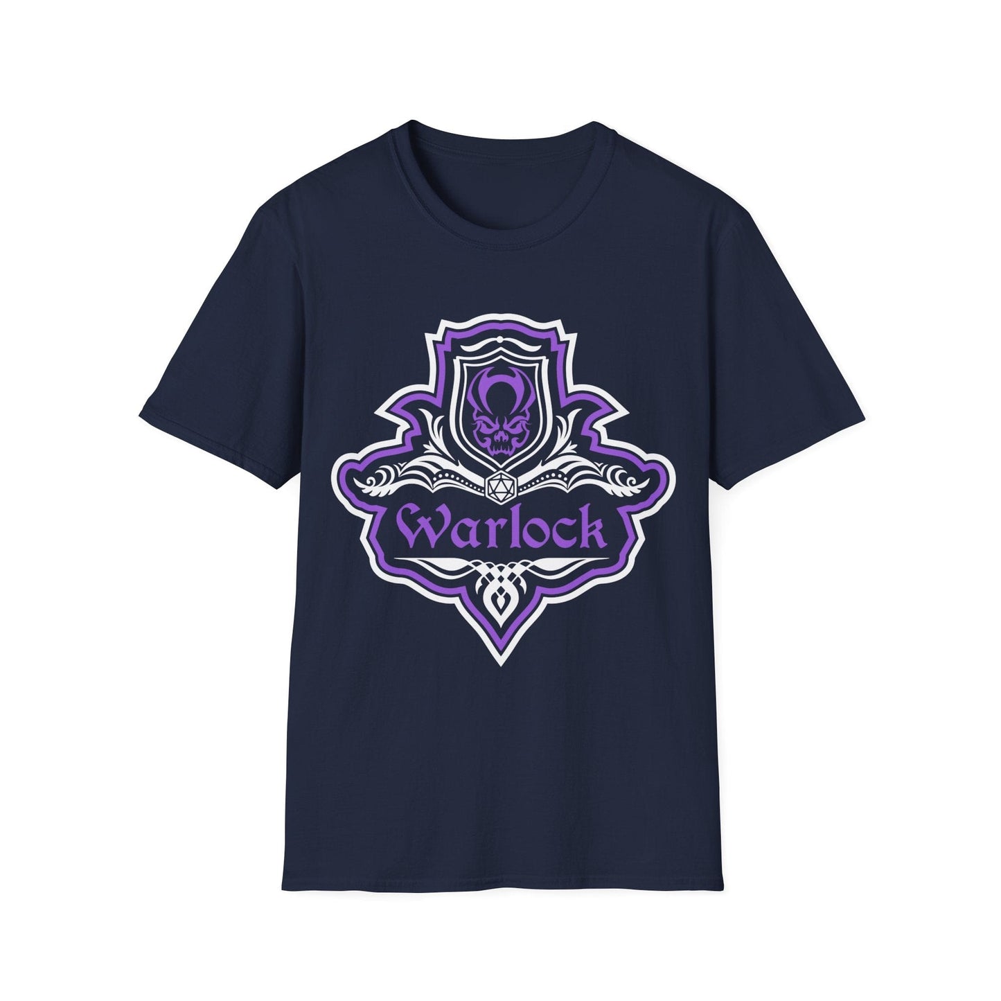 Printify T-Shirt Navy / S D&D Warlock Class Fancy Emblem T-Shirt