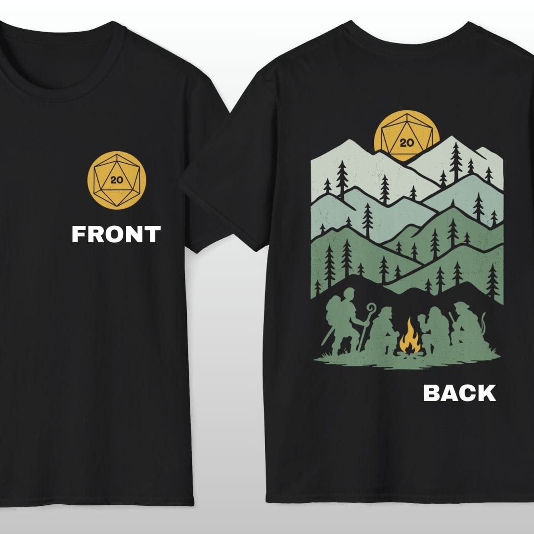 Printify T-Shirt Black / S D20 Landscape Front & Back T-Shirt