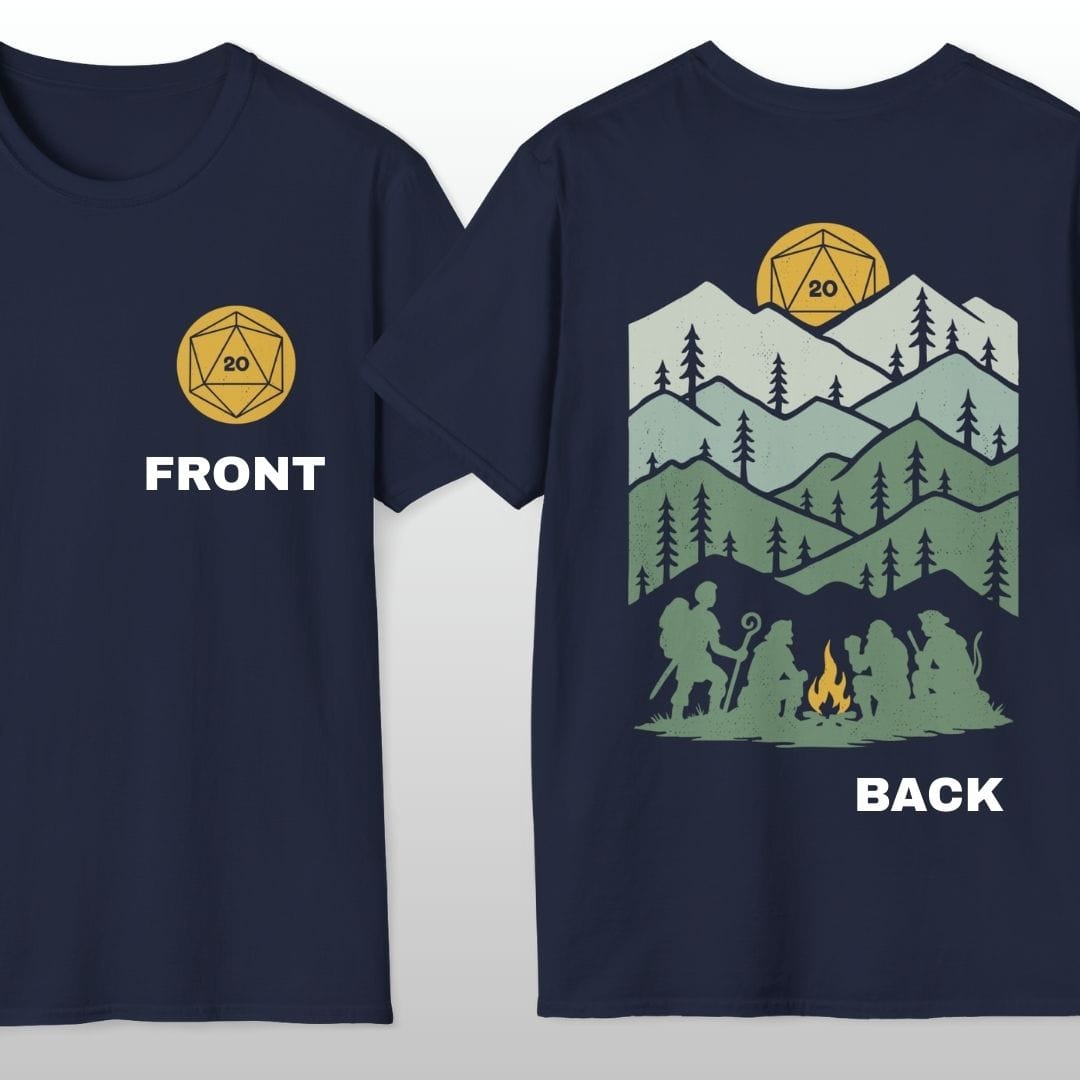 Printify T-Shirt Navy / S D20 Landscape Front & Back T-Shirt
