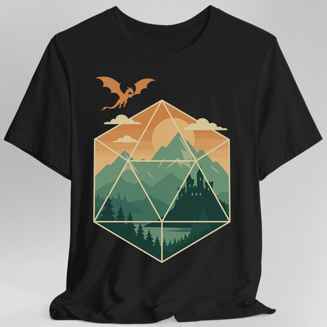 Printify T-Shirt Black / S D20 Mountain Landscape T-Shirt