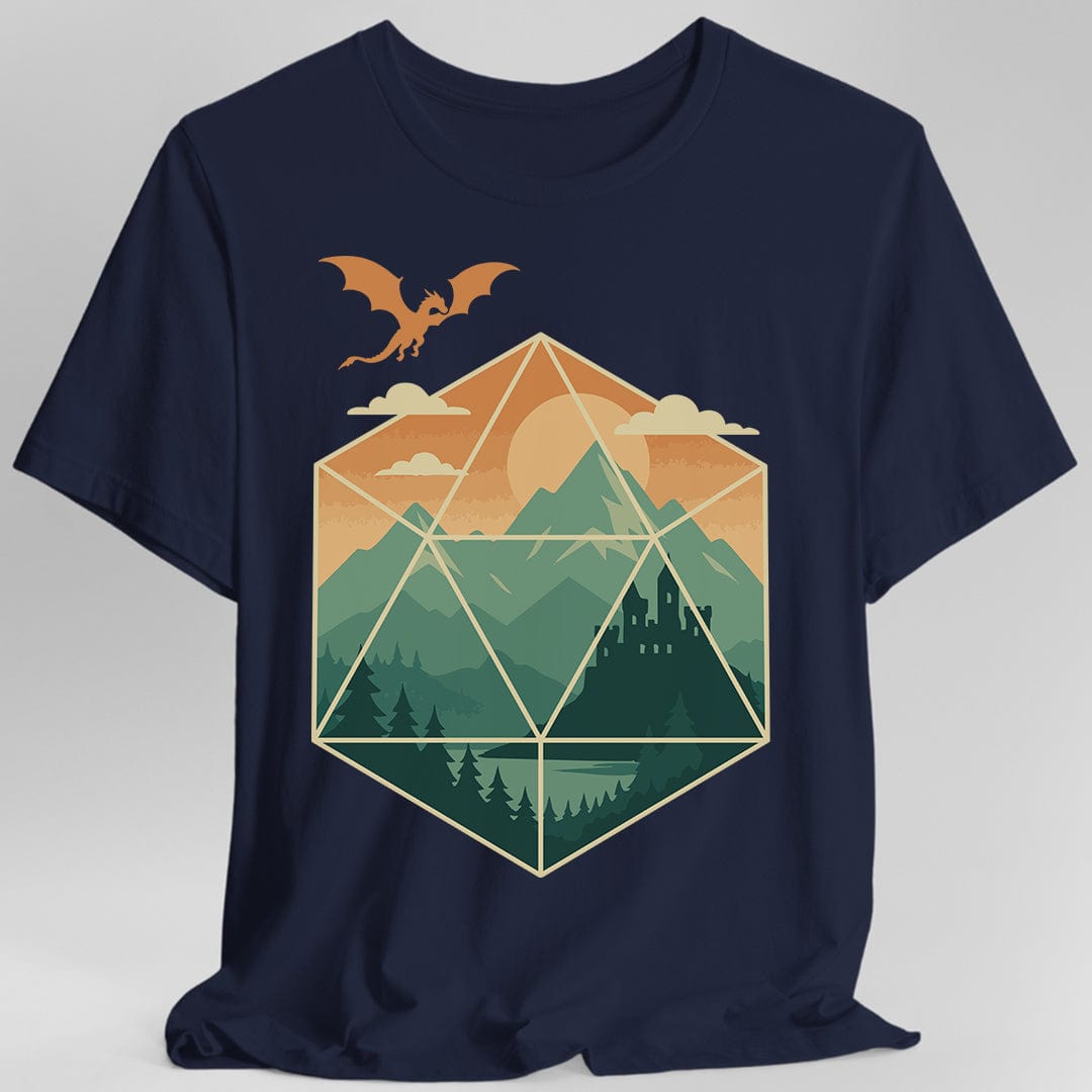 Printify T-Shirt Navy / S D20 Mountain Landscape T-Shirt