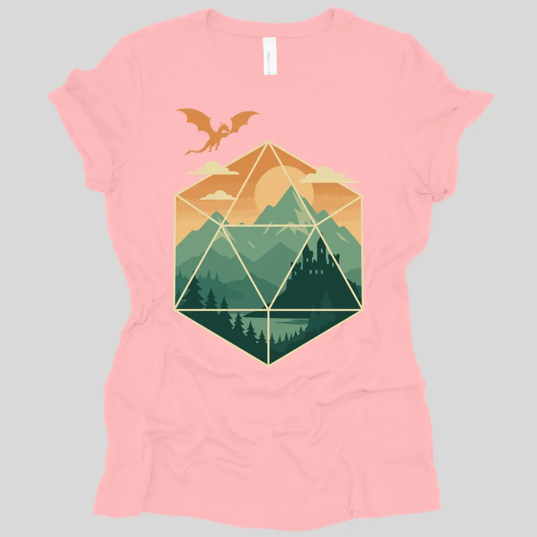 Printify T-Shirt Pink / S D20 Mountain Landscape Women's T-shirt