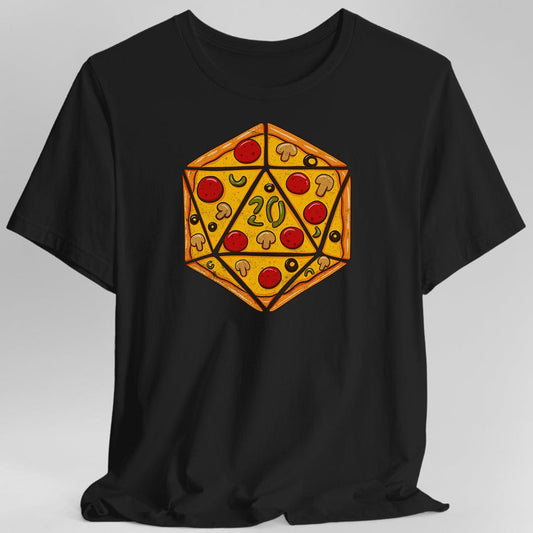 Printify T-Shirt Black / S D20 Pizza Shirt Shirt