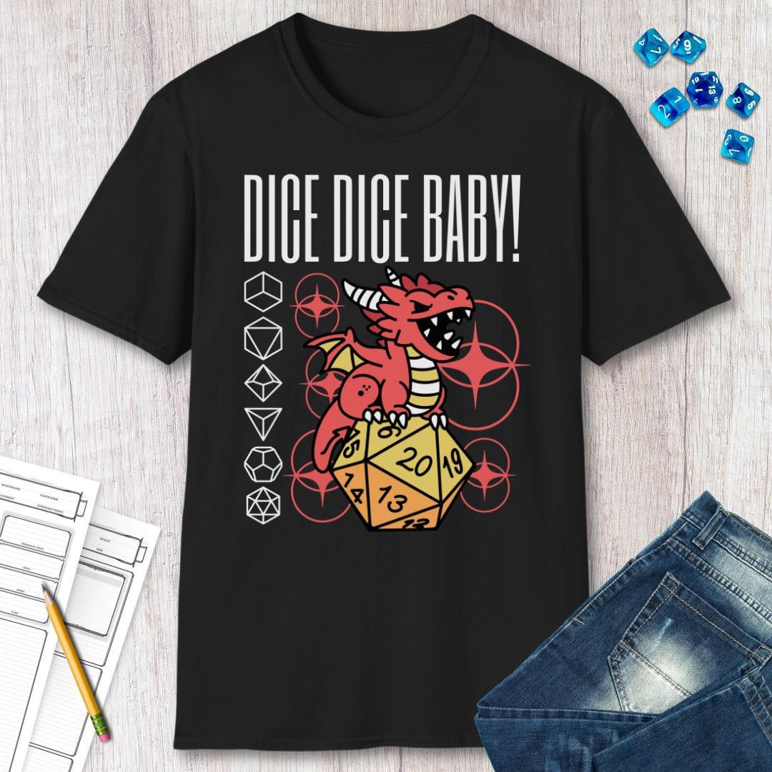 Printify T-Shirt Dice Dice Baby D&D Shirt