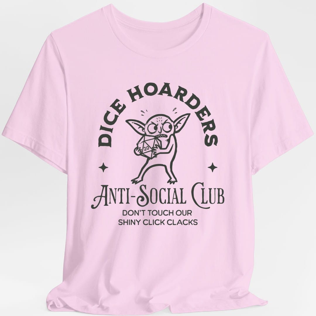 Printify T-Shirt Light Pink / S Dice Hoarders Anti-Social Club T-Shirt