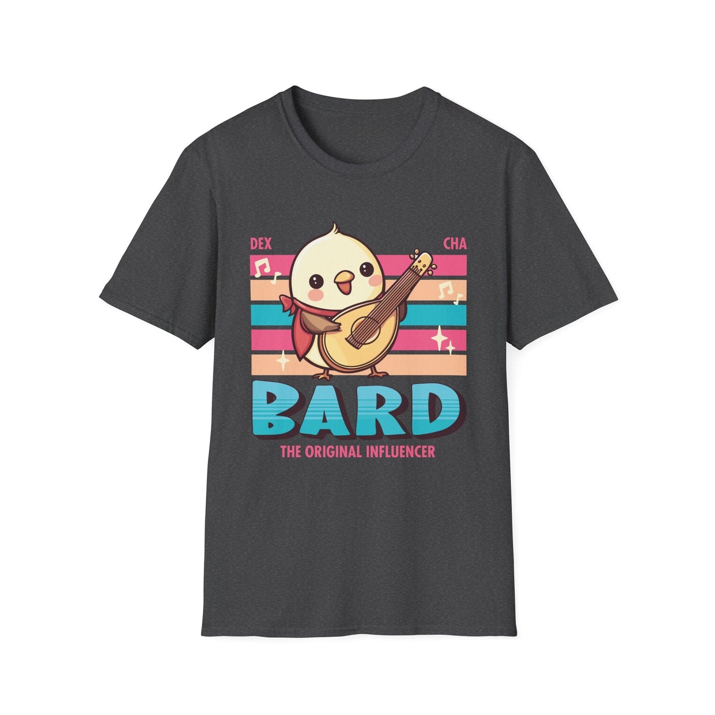 Printify T-Shirt Dark Heather / S DnD Bard Shirt - D&D Kawaii Class T-shirt