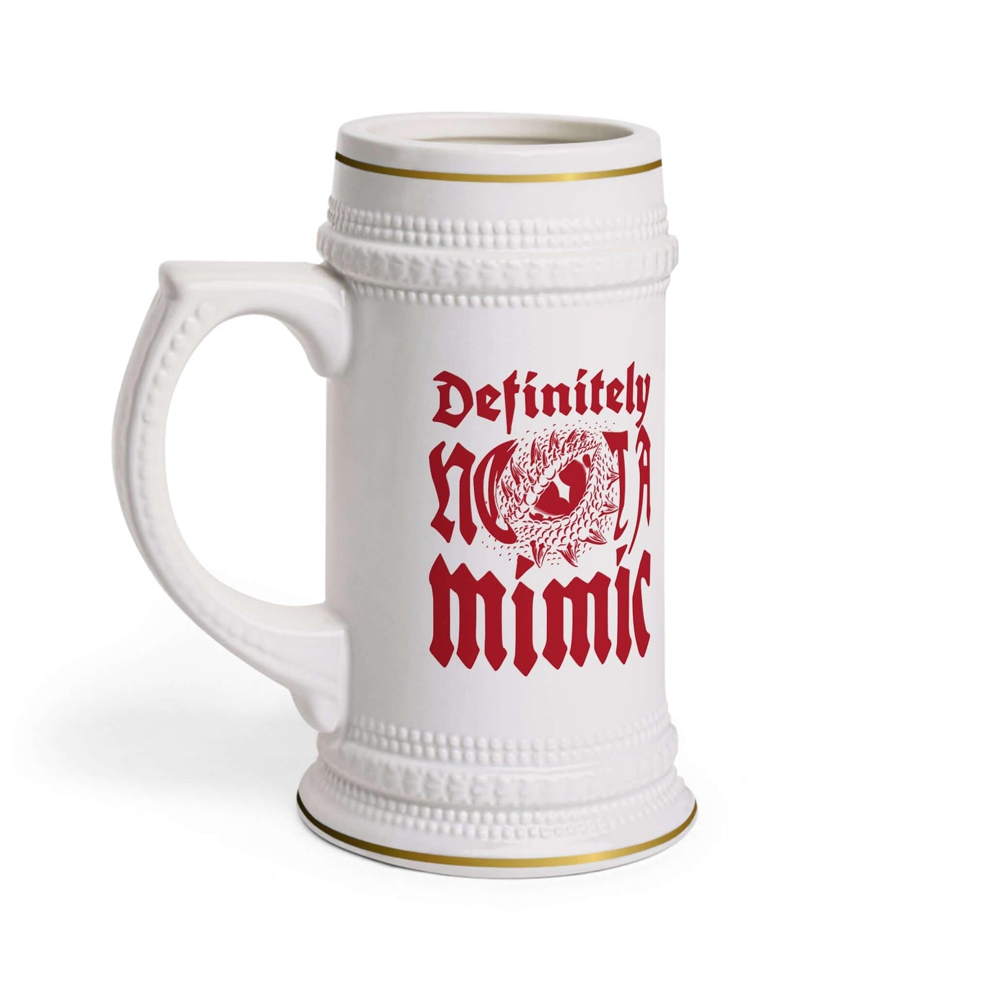 Printify Mug 22oz DND Beer Tankard - Definitely Not a Mimic