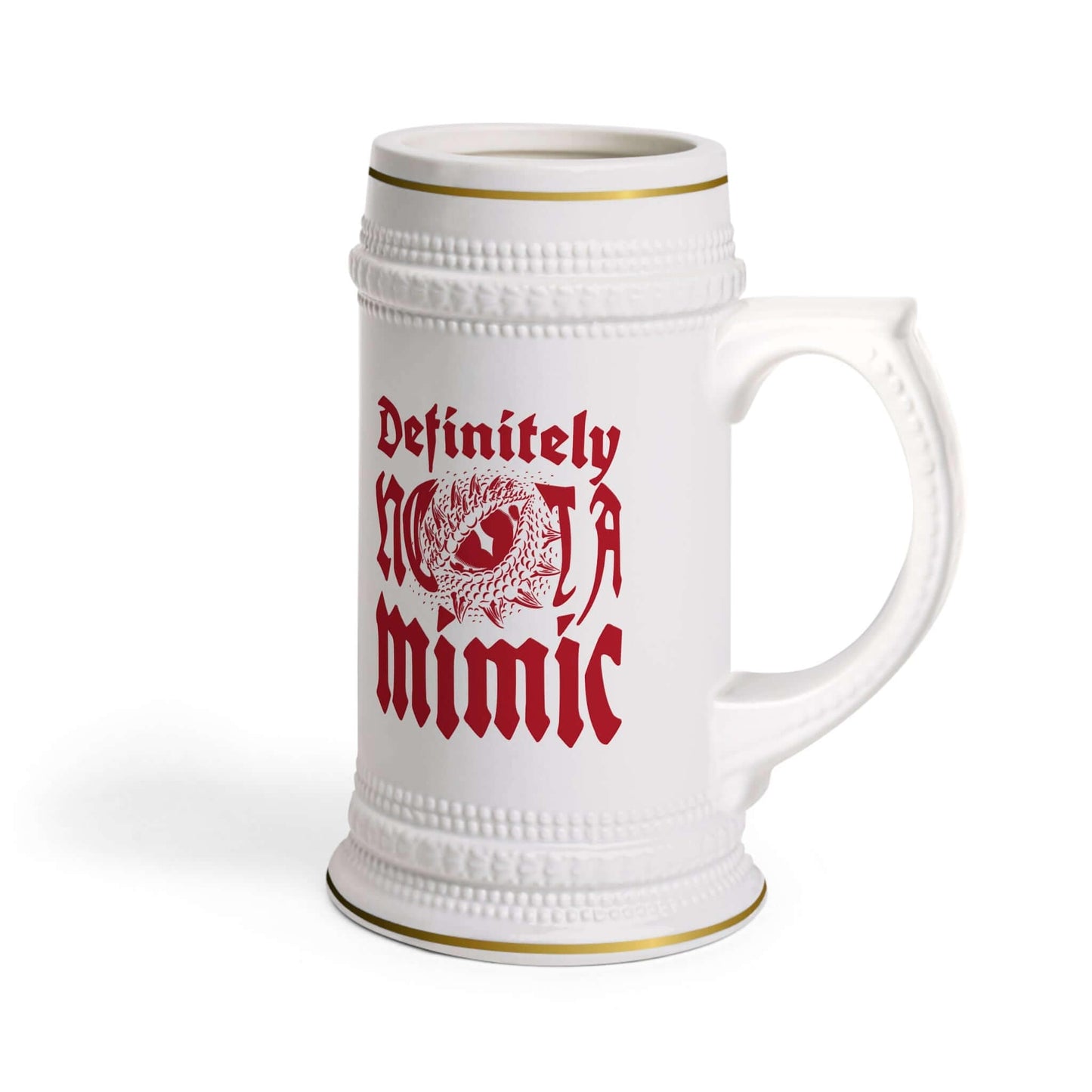 Printify Mug 22oz DND Beer Tankard - Definitely Not a Mimic