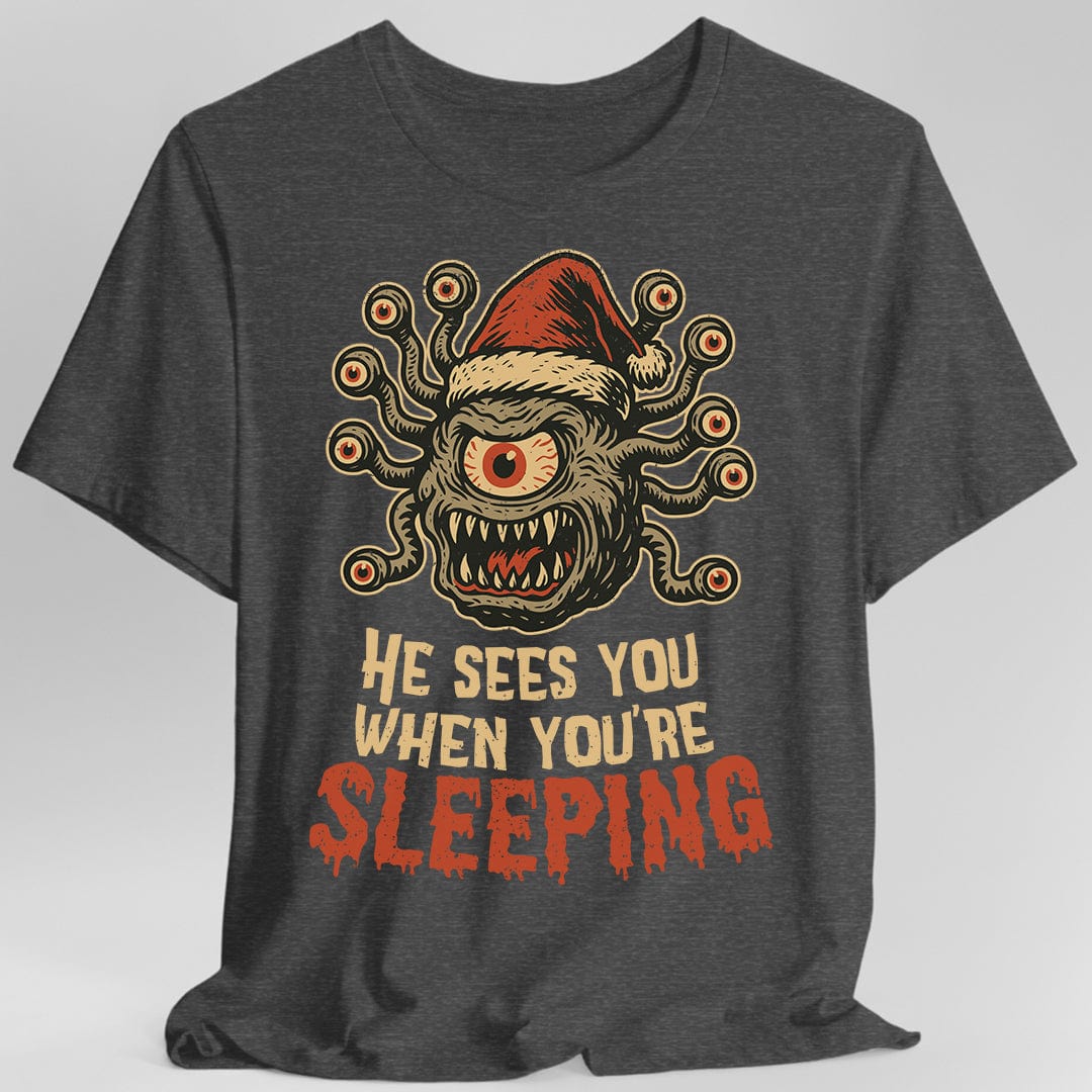 Printify T-Shirt Dark Heather / S DnD Christmas Beholder T-Shirt