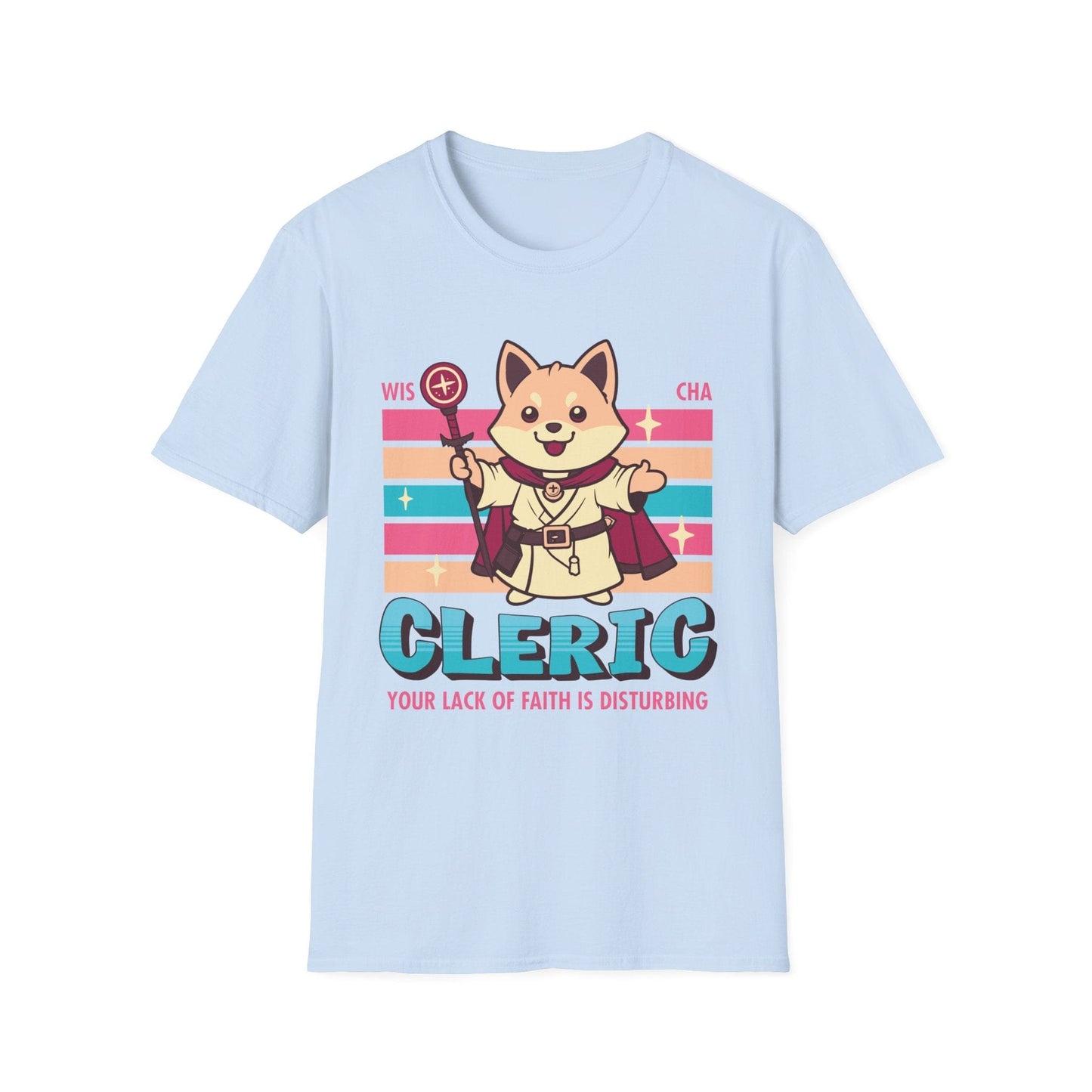 Printify T-Shirt Light Blue / S DnD Cleric Shirt - D&D Kawaii Class T-shirt