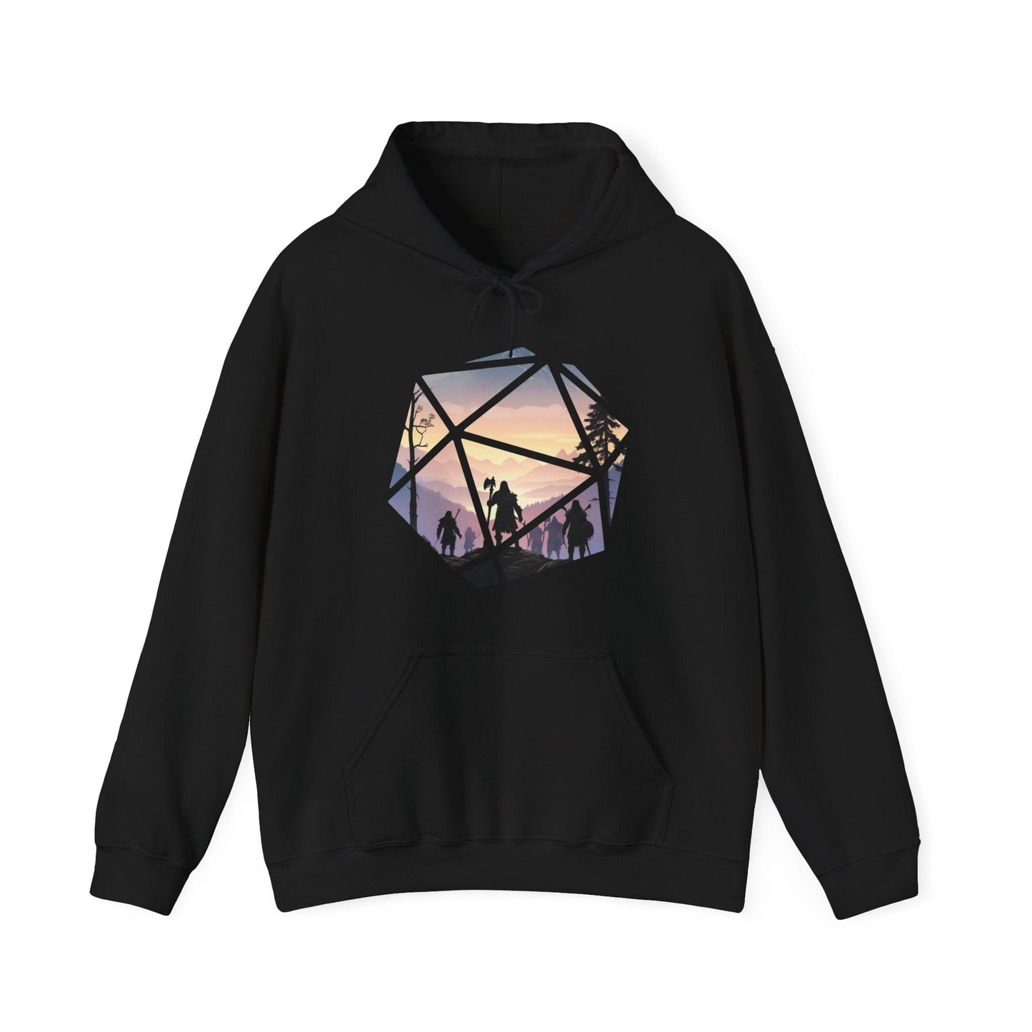 Printify Hoodie Black / S DnD D20 Landscape Hoodie