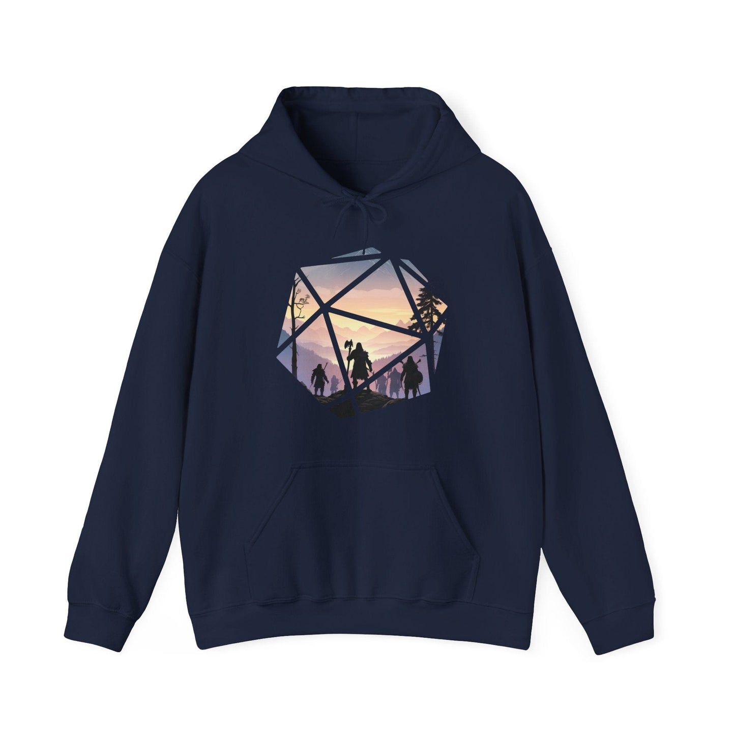 Printify Hoodie Navy / S DnD D20 Landscape Hoodie