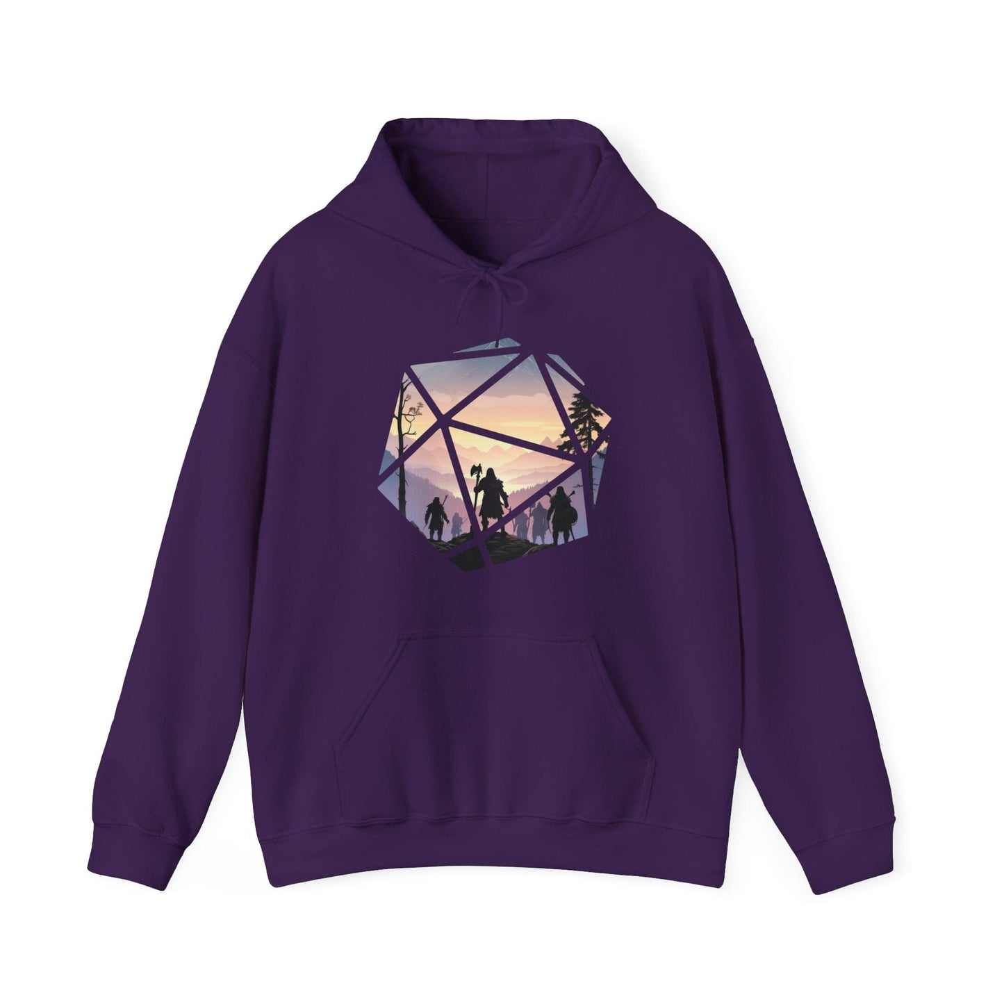 Printify Hoodie Purple / S DnD D20 Landscape Hoodie