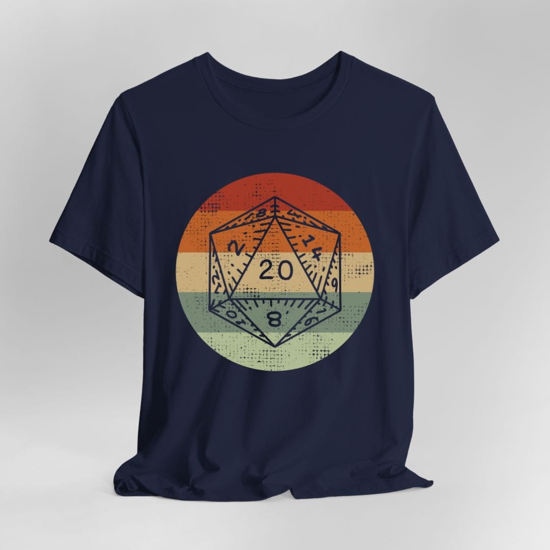 Printify T-Shirt Navy / S DnD D20 Shirt | Retro Sunset