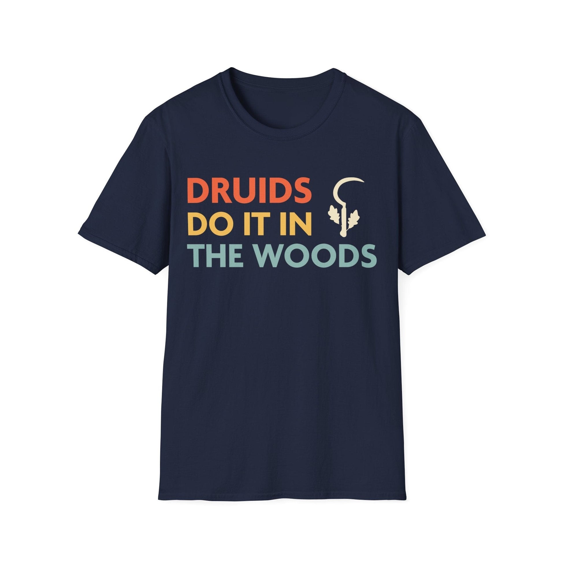 Printify T-Shirt Navy / S DnD Druids Do It In The Woods Shirt