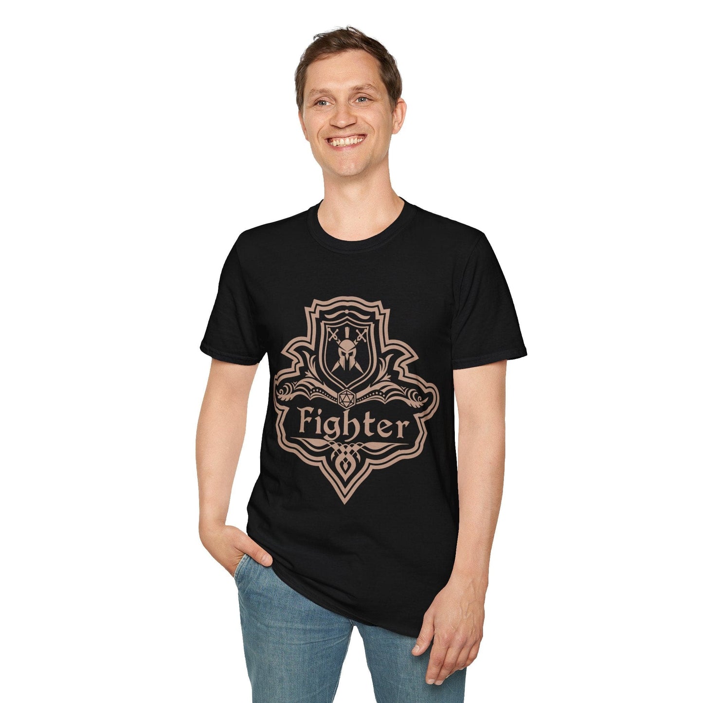 Printify T-Shirt DnD Fighter Class Emblem T-Shirt