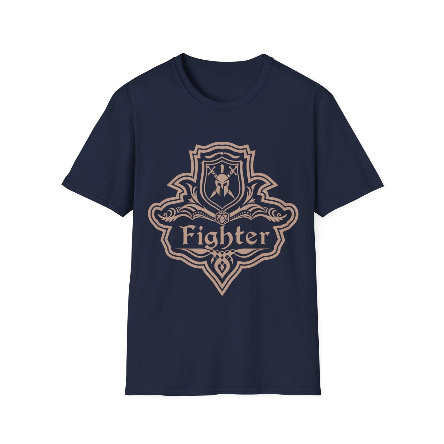 Printify T-Shirt Navy / S DnD Fighter Class Emblem T-Shirt