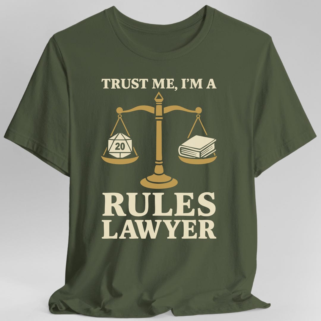 Printify T-Shirt Military Green / S DnD Rules Lawyer Shirt