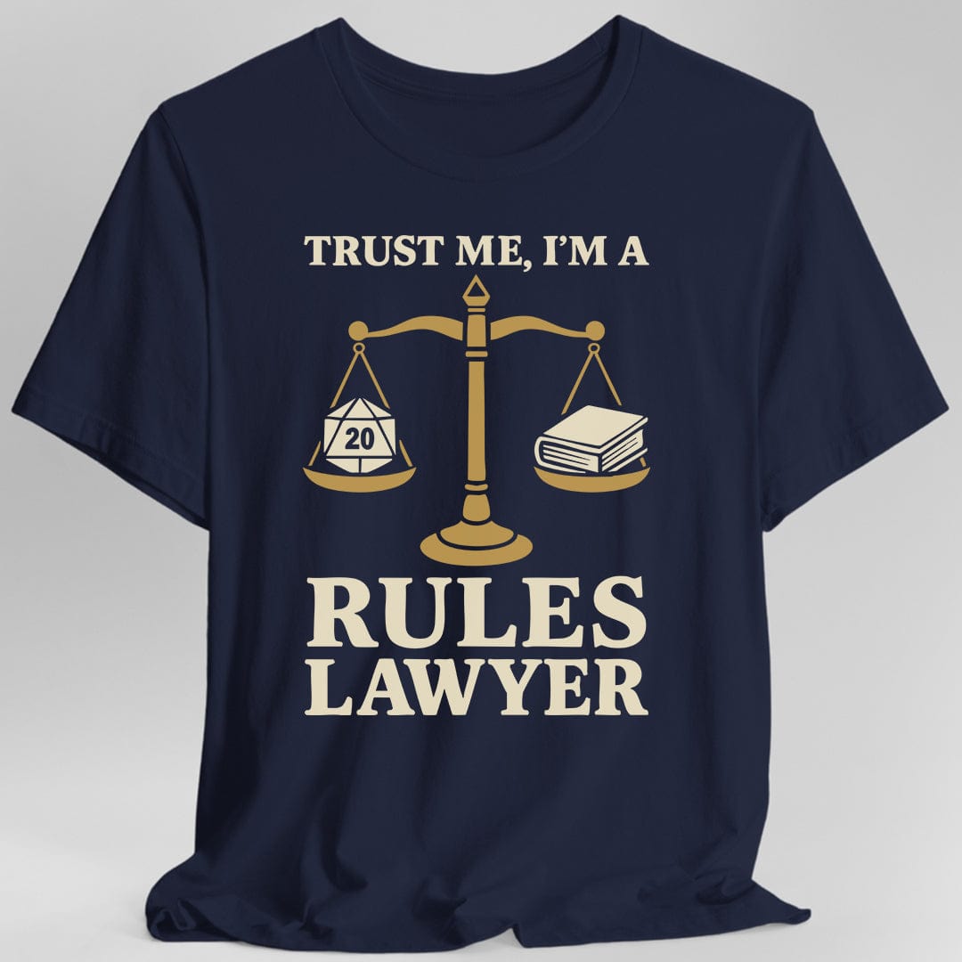Printify T-Shirt Navy / S DnD Rules Lawyer Shirt