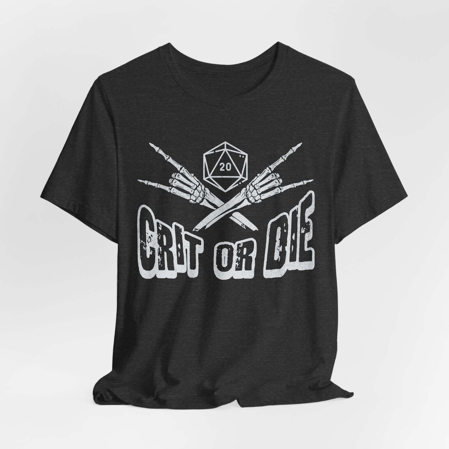 Printify T-Shirt Dark Heather / S DnD Shirt - Crit or Die