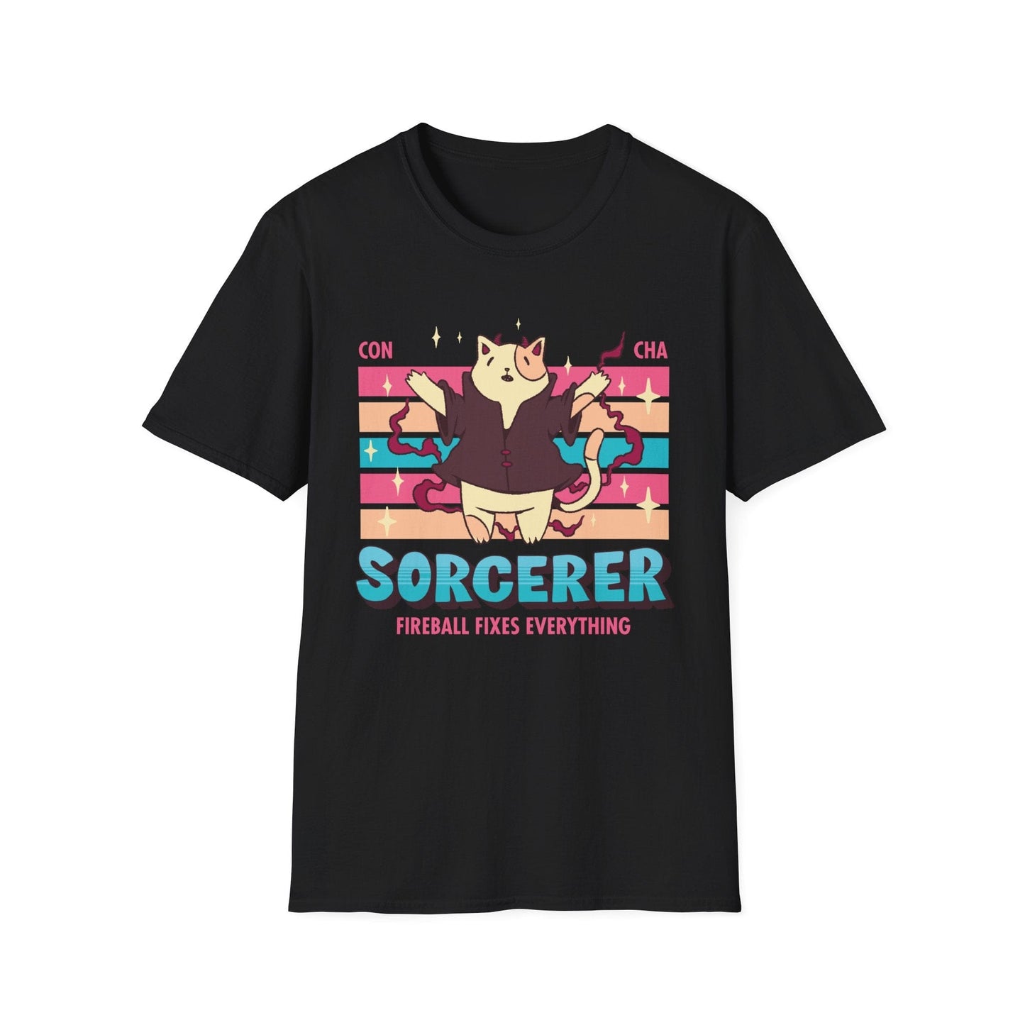 Printify T-Shirt Black / S DnD Sorcerer Shirt - D&D Kawaii Class T-shirt