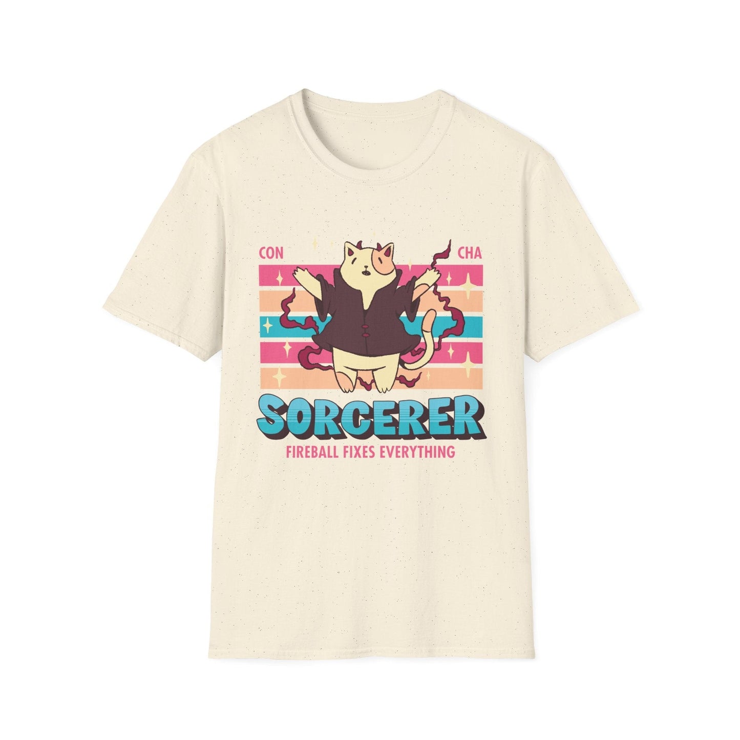 Printify T-Shirt Natural / S DnD Sorcerer Shirt - D&D Kawaii Class T-shirt