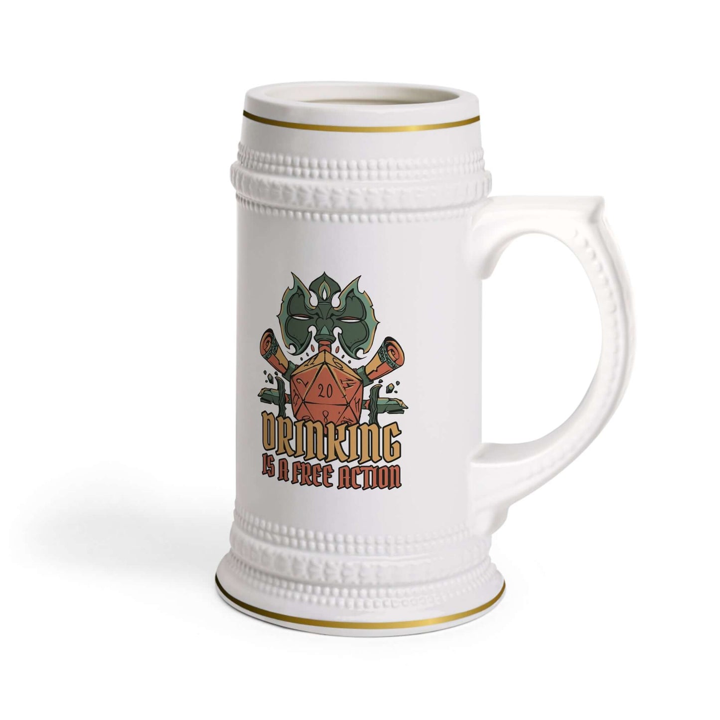 Printify Mug 22oz DND Tankard - Drinking is a Free Action