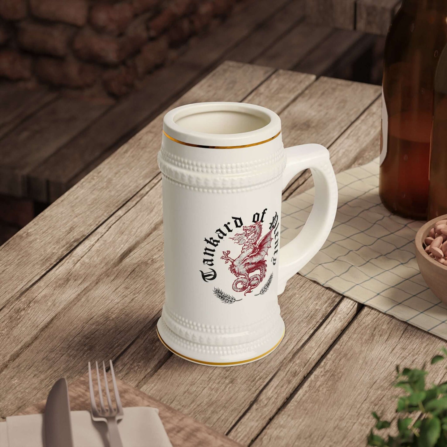 Printify Mug 22oz DnD Tankard of Plenty Beer Stein