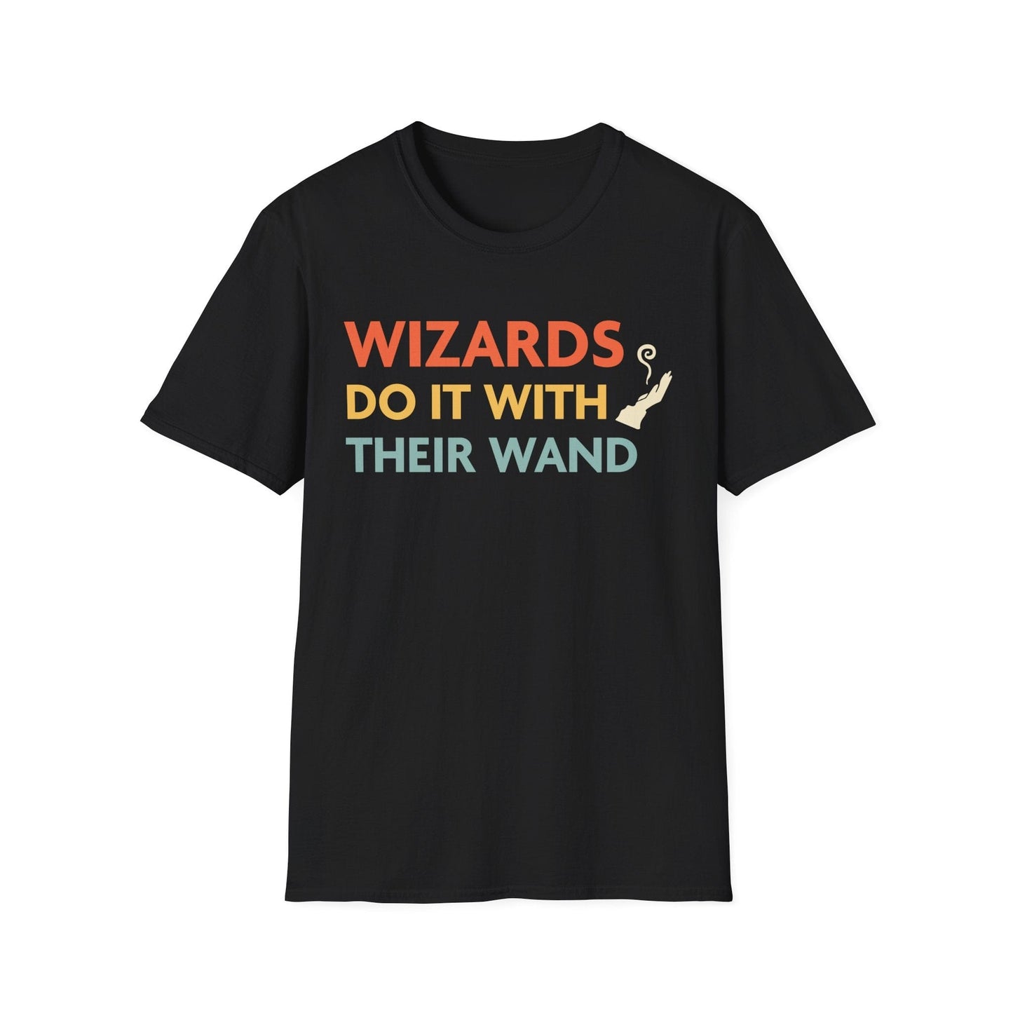 Printify T-Shirt Black / S DnD Wizards Do It With Their Wand Shirt