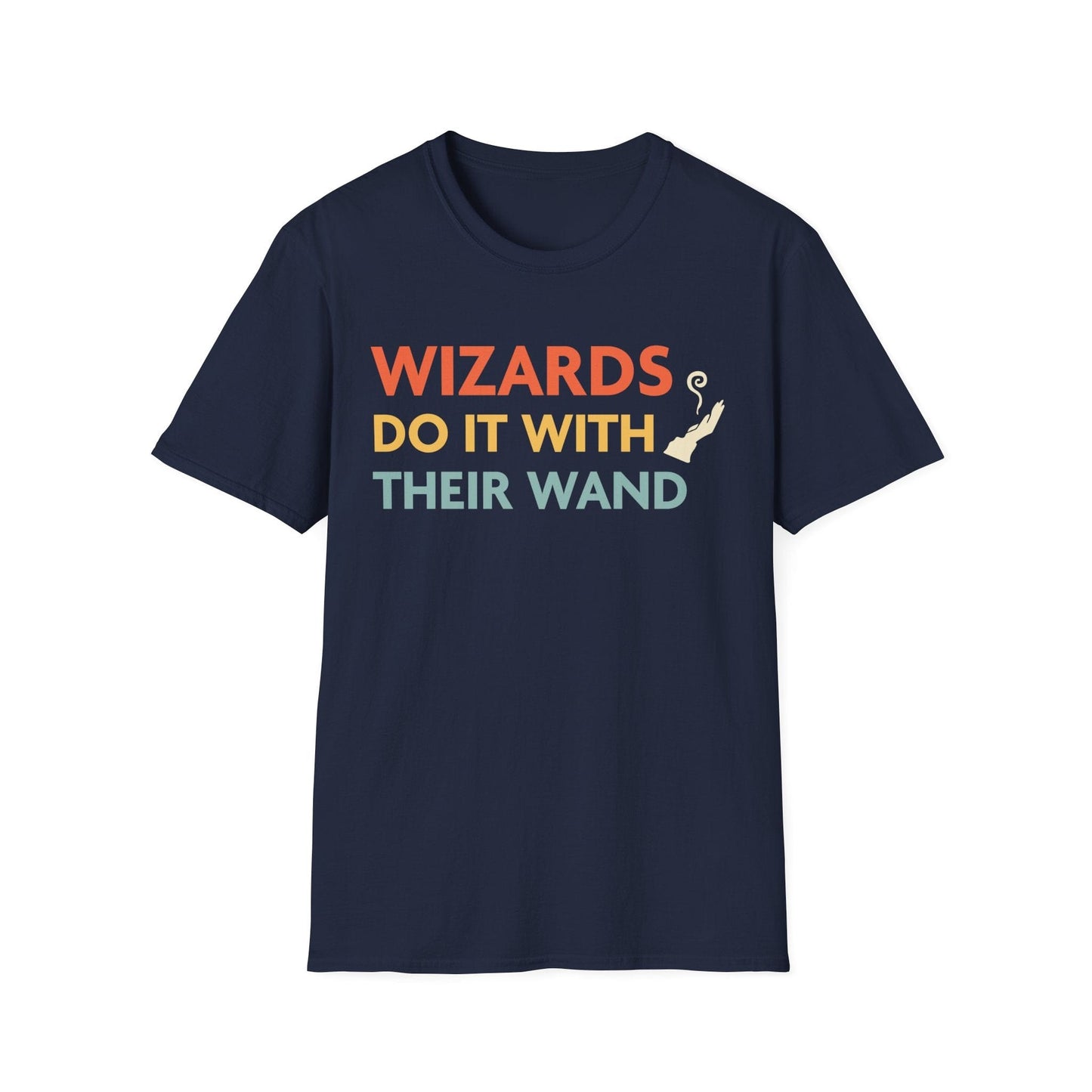 Printify T-Shirt Navy / S DnD Wizards Do It With Their Wand Shirt