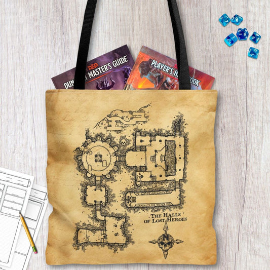 Printify Bags Dungeon Map D&D Tote Bag