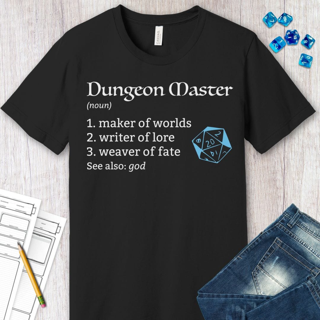 Printify T-Shirt Dungeon Master Definition T-Shirt – Funny DnD DM Definition Tee