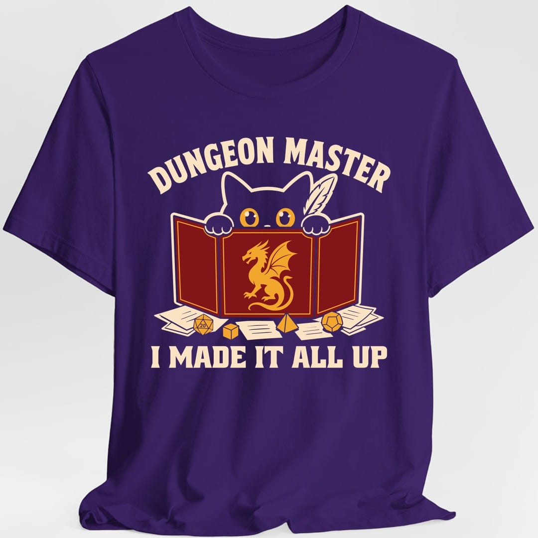 Printify T-Shirt Purple / S Dungeon Master I Made It All Up T-Shirt